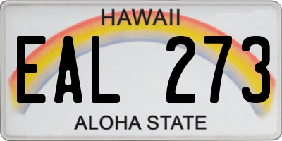 HI license plate EAL273