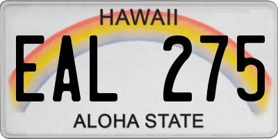 HI license plate EAL275