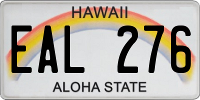 HI license plate EAL276