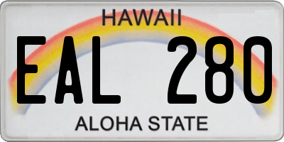 HI license plate EAL280