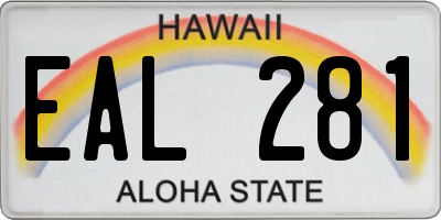 HI license plate EAL281