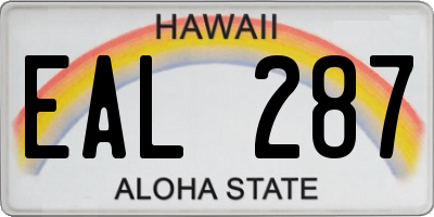 HI license plate EAL287