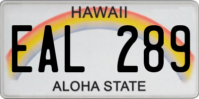 HI license plate EAL289