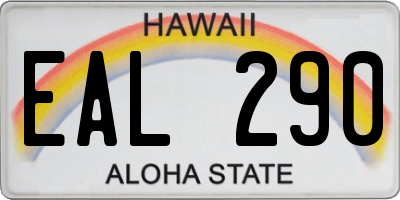 HI license plate EAL290