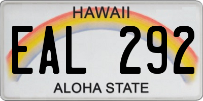 HI license plate EAL292