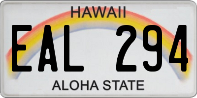 HI license plate EAL294