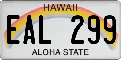 HI license plate EAL299