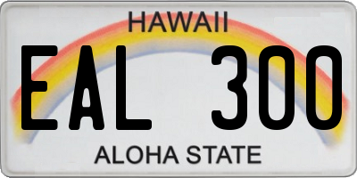 HI license plate EAL300