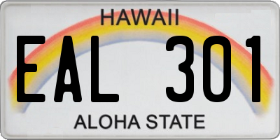 HI license plate EAL301