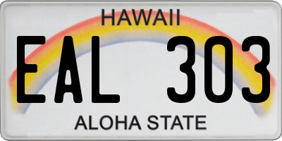 HI license plate EAL303