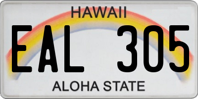 HI license plate EAL305