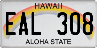 HI license plate EAL308