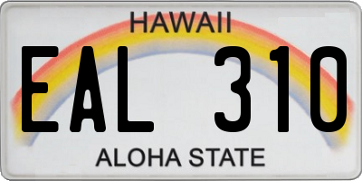 HI license plate EAL310