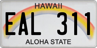 HI license plate EAL311