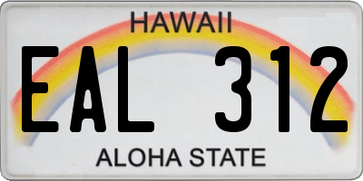 HI license plate EAL312