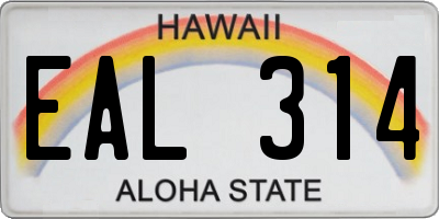 HI license plate EAL314