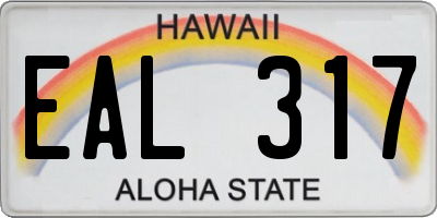 HI license plate EAL317