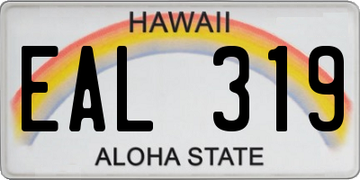 HI license plate EAL319