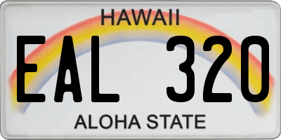 HI license plate EAL320