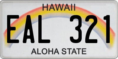 HI license plate EAL321