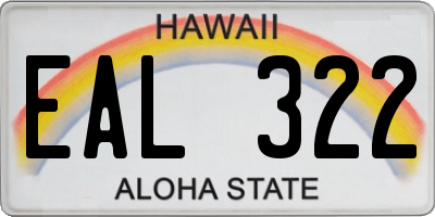 HI license plate EAL322