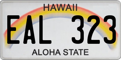 HI license plate EAL323