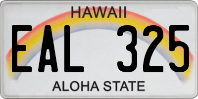 HI license plate EAL325