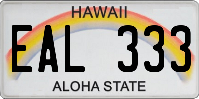 HI license plate EAL333