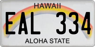 HI license plate EAL334