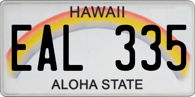 HI license plate EAL335