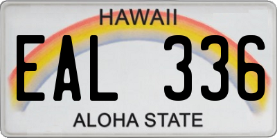 HI license plate EAL336