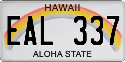 HI license plate EAL337