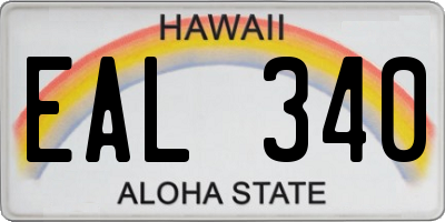 HI license plate EAL340