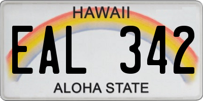 HI license plate EAL342