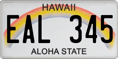 HI license plate EAL345