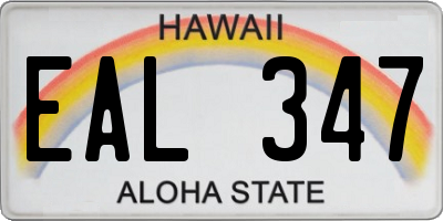 HI license plate EAL347