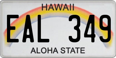 HI license plate EAL349