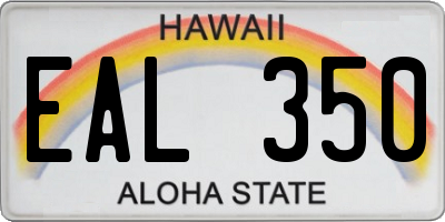 HI license plate EAL350