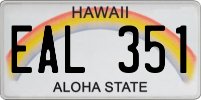 HI license plate EAL351