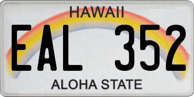 HI license plate EAL352