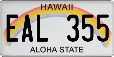 HI license plate EAL355