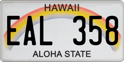 HI license plate EAL358