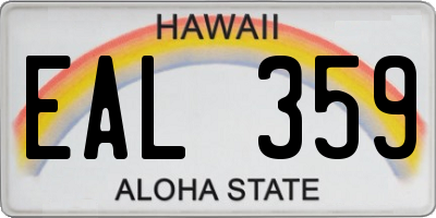 HI license plate EAL359