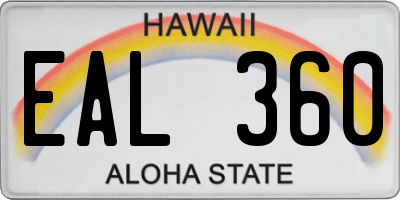 HI license plate EAL360