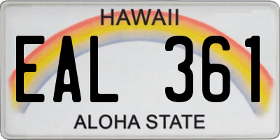 HI license plate EAL361