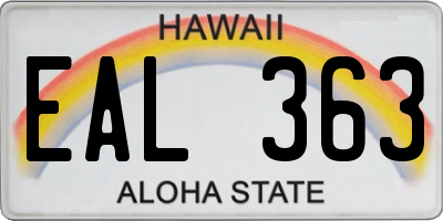 HI license plate EAL363