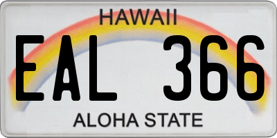 HI license plate EAL366