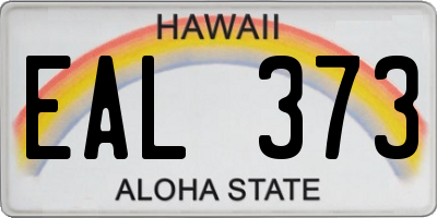 HI license plate EAL373