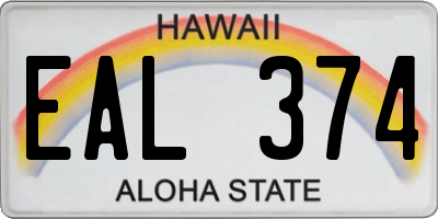 HI license plate EAL374