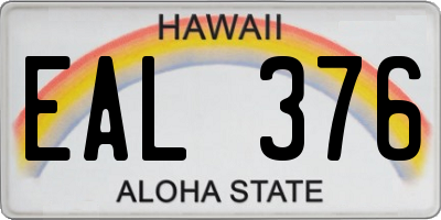 HI license plate EAL376